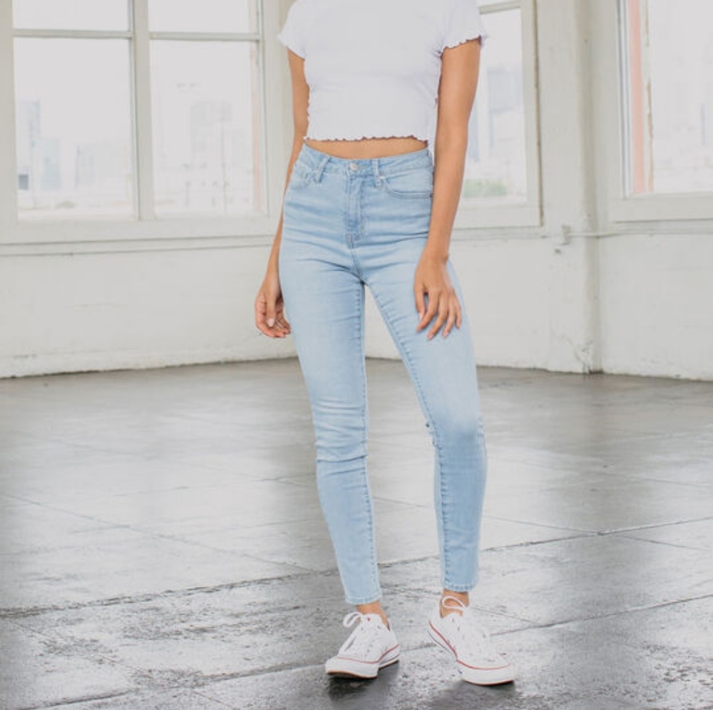 Tillys High Rise Light Wash Jeggings